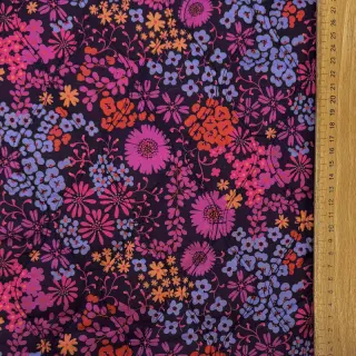 Țesătură din bumbac VOILE STEPPED Flowerie purple digital print