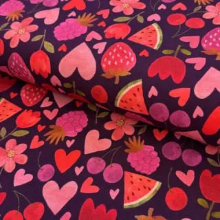 Tricot Juicy fruits purple digital print