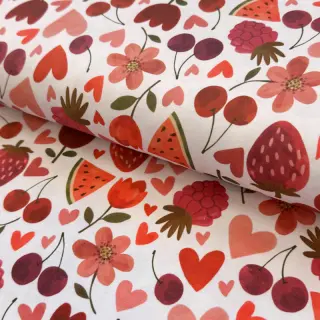 Tricot Juicy fruits white digital print