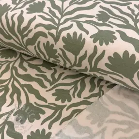 Jerse trening pieptănat Flowers army green SIMPLY NATURAL