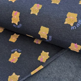 Jerse trening pieptănat Lucky cat navy melange
