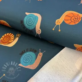 Jerse trening pieptănat Snails petrol digital print