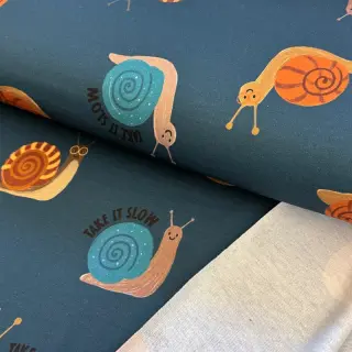 Jerse trening pieptănat Snails petrol digital print