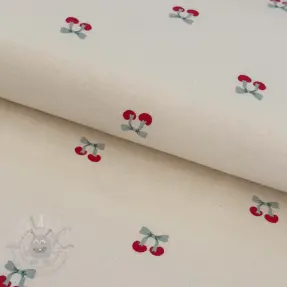 Țesătură din bumbac FLANNEL Cherries natural