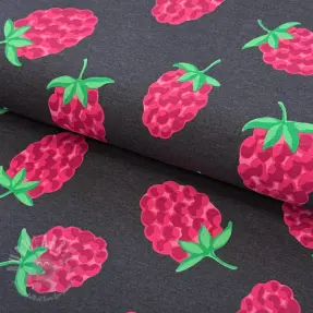 Tricot Raspberries navy melange