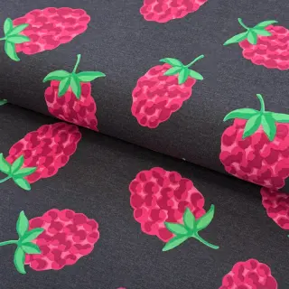 Tricot Raspberries navy melange