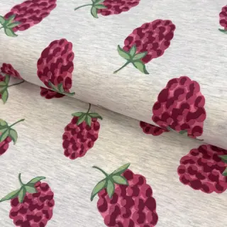 Tricot Raspberries ecru melange