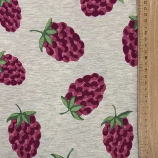 Tricot Raspberries ecru melange