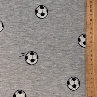 Tricot Soccerballs grey melange