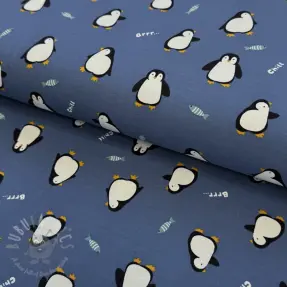 Tricot Penguins blue digital print