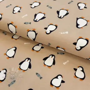 Tricot Penguins beige digital print
