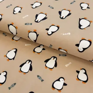 Tricot Penguins beige digital print