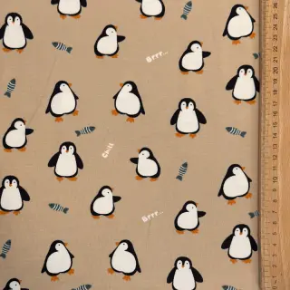 Tricot Penguins beige digital print