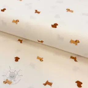Tricot RIB Dogs off white