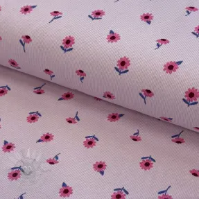 Tricot RIB Flowers lilac