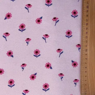 Tricot RIB Flowers lilac