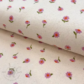 Tricot RIB Flowers SIMPLY NATURAL