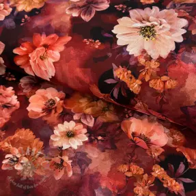 Tricot Flowers Junie red digital print