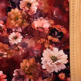 Tricot Flowers Junie red digital print