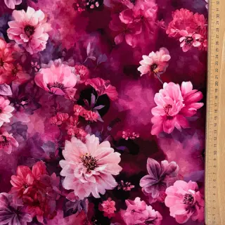 Tricot Flowers Junie pink digital print