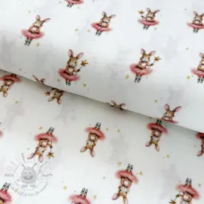 Mușelină Bunnies white digital print