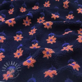 Stofă palton TEDDY Flowie Clara navy