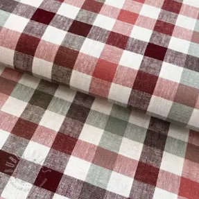Viscoză cu in YARN DYED Checks burgundy