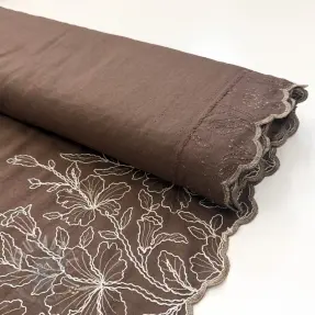 Viscoză cu in ONE-SIDE BORDER Floweria brown