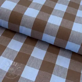 Țesătură din bumbac YARN DYED SONJA Checks blue brown
