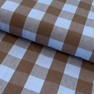 Țesătură din bumbac YARN DYED SONJA Checks blue brown