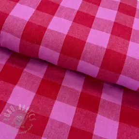Țesătură din bumbac YARN DYED SONJA Checks red fuchsia