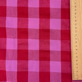 Țesătură din bumbac YARN DYED SONJA Checks red fuchsia