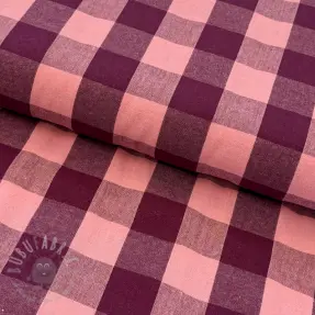 Țesătură din bumbac YARN DYED SONJA Checks aubergine