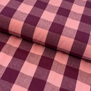 Țesătură din bumbac YARN DYED SONJA Checks aubergine