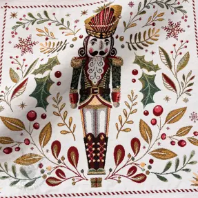 Țesătură decorativă jacquard Casse-Noisette blanc design A PANEL