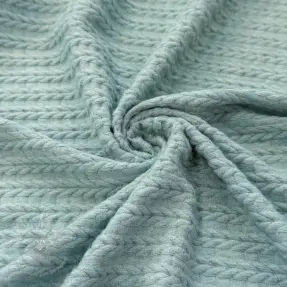 Tricot Knitted LIGHT ANGORA CABLY ocean green