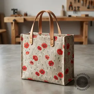 Țesătură decorativă Linenlook Eclosion rouge