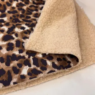 Stofă palton TEDDY SUEDE Panther LEO cognac