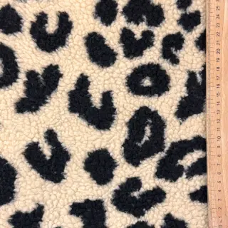 Stofă palton TEDDY Panther love ecru