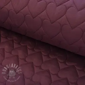 Material textil matlasat WATERPROOF Hearts bordeaux