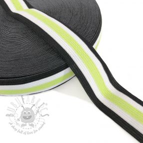 Elastic neted 3 cm Side stripe lime