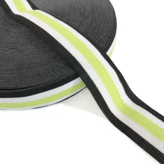 Elastic neted 3 cm Side stripe lime