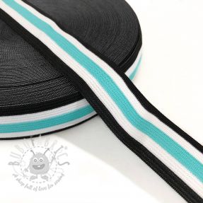 Elastic neted 3 cm Side stripe mint