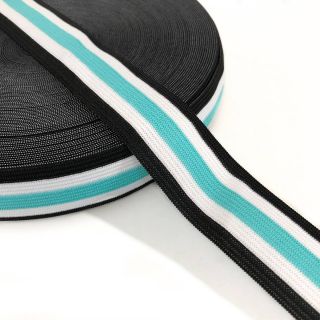 Elastic neted 3 cm Side stripe mint