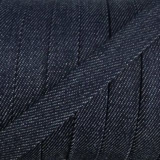 Șnur plat din bumbac 15 mm Denim navy