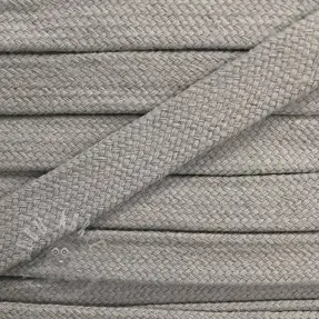 Șnur plat din bumbac 13 mm light grey