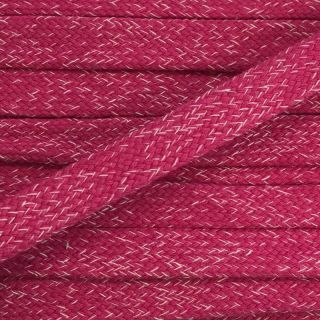 Șnur plat din bumbac 15 mm melange fuchsia