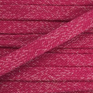 Șnur plat din bumbac 15 mm melange fuchsia