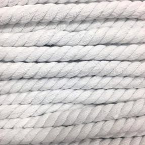 Șnur răsucit din bumbac 12 mm white