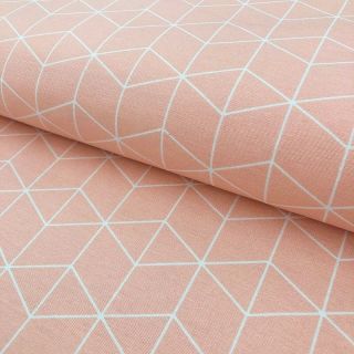 Țesătură decorativă Cube pastel pink